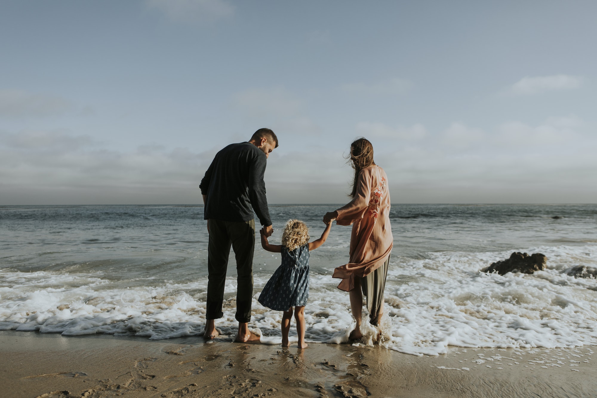 Happy family at a beach